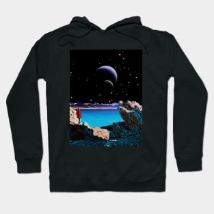 Blue Planet - Space Collage, Retro Futurism, Sci-Fi Hoodie